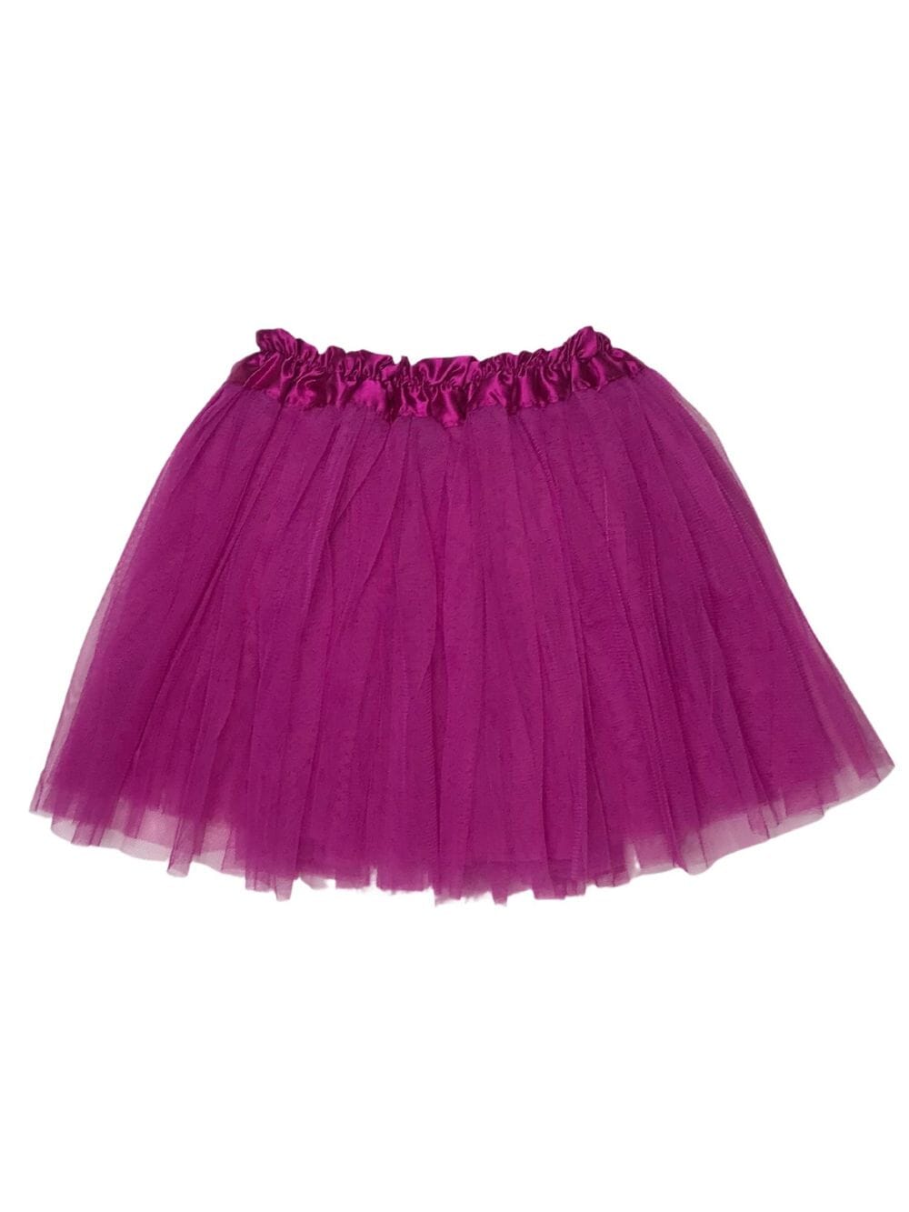 Fuchsia Pink Tutu Skirt - Kids Size 3-Layer Tulle Basic Ballet Dance Costume Tutus for Girls