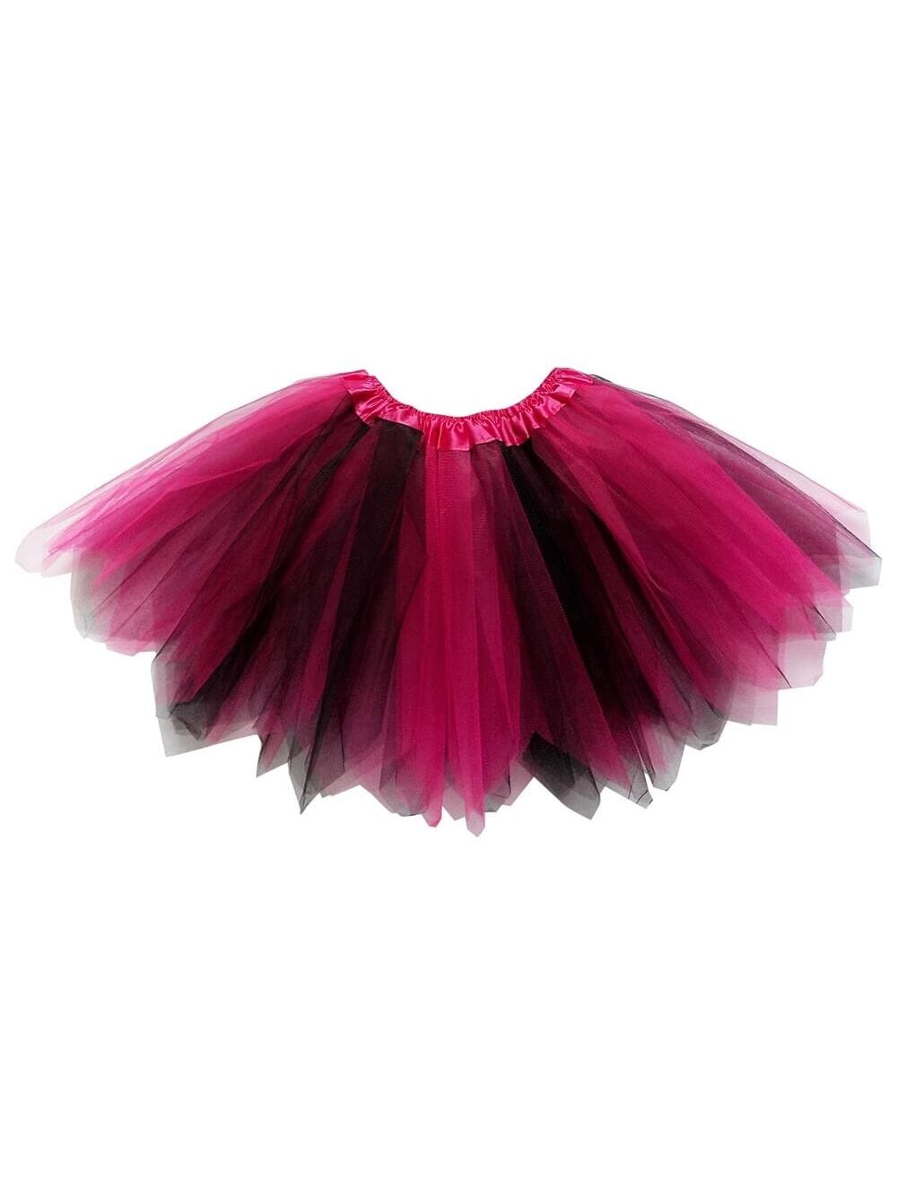 Hot Pink & Black Fairy Costume Pixie Tutu Skirt for Kids, Adults, Plus