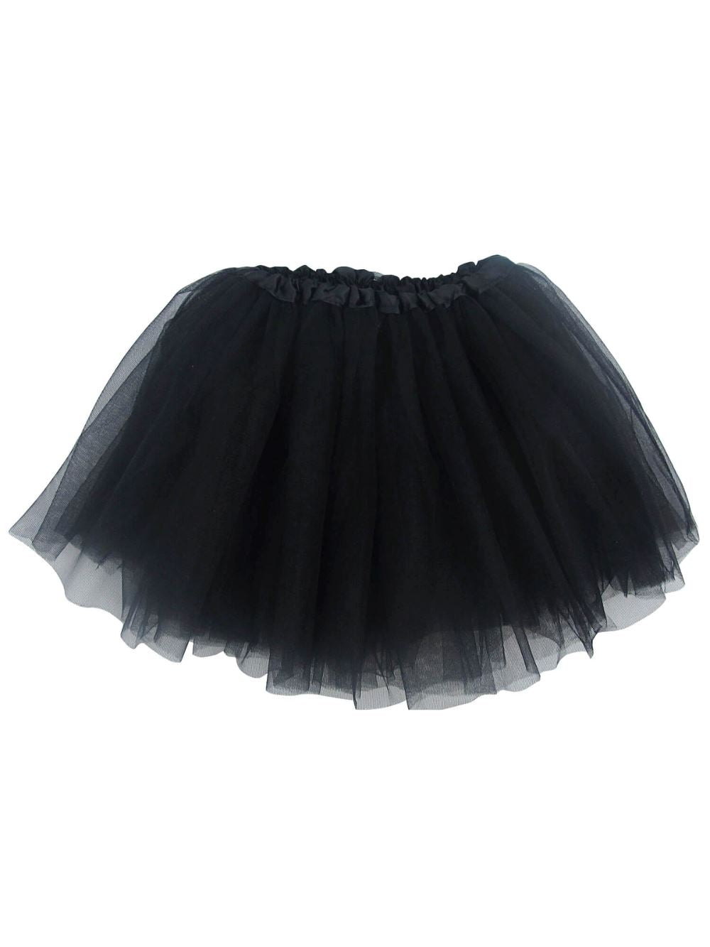 Black Tutu Skirt - Kids Size 3-Layer Tulle Basic Ballet Dance Costume Tutus for Girls