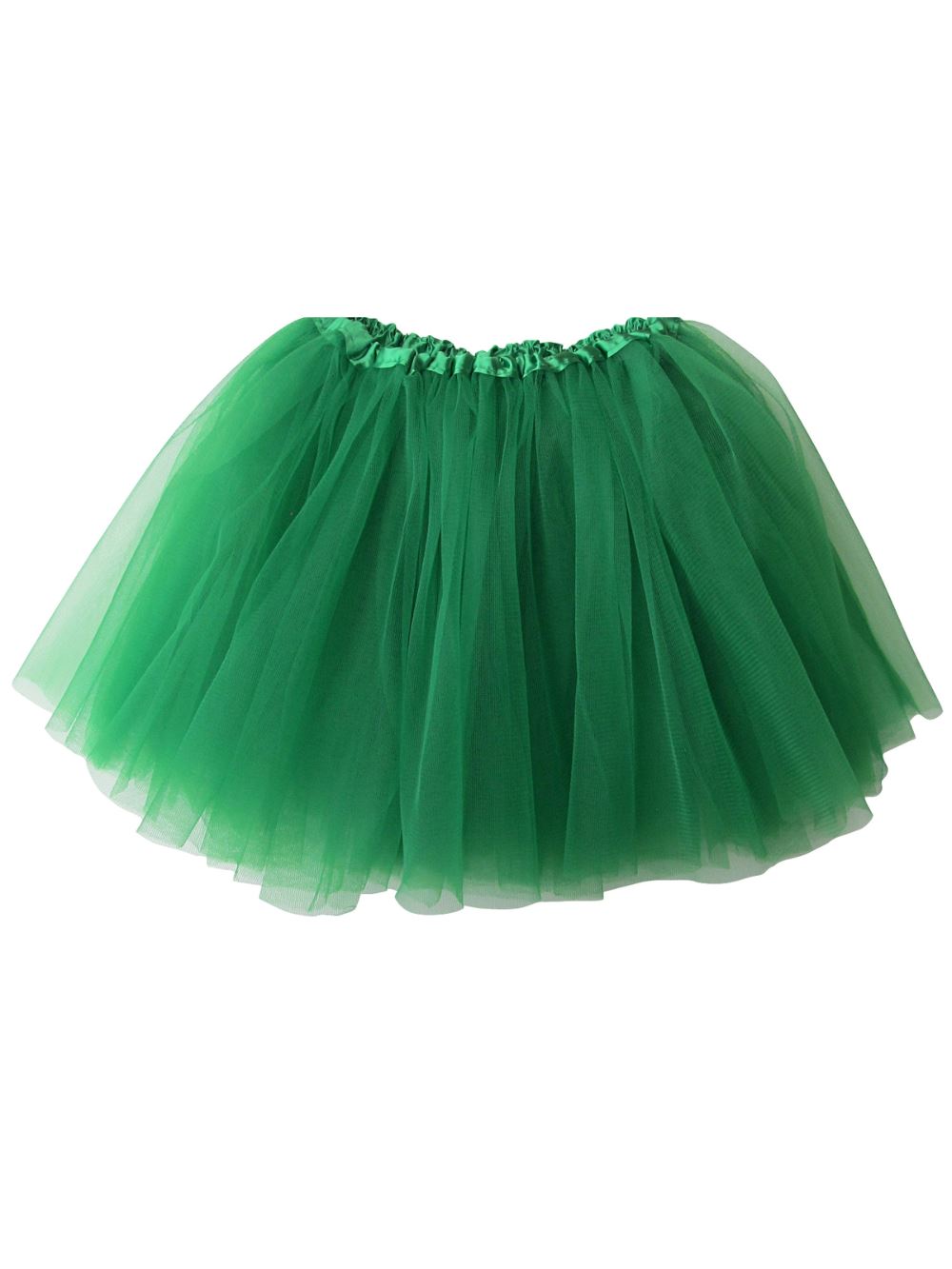 Green Tutu Skirt - Kids Size 3-Layer Tulle Basic Ballet Dance Costume Tutus for Girls