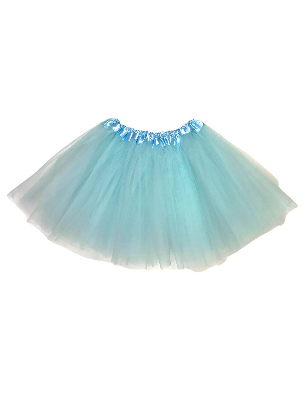 Light Aqua Blue Tutu Skirt - Kids Size 3-Layer Tulle Basic Ballet Dance Costume Tutus for Girls