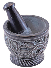 Carved Soapstone Mortar and Pestle