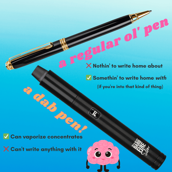 A regular pen and a dab pen