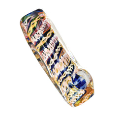 A squared-off worked glass spoon-style pipe from Pulsar's online headshop.