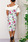 ISABEL MIDI FLORAL DRESS-WHITE - Two Sisters Instyle