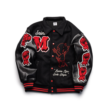 SAINT MICHAEL - Devil M Varsity Jacket (Red) – MRKT