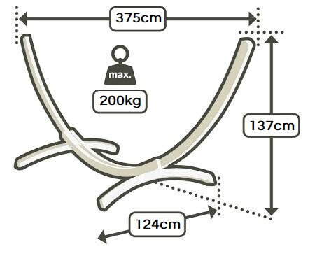 metal arc hammock stand dimensions