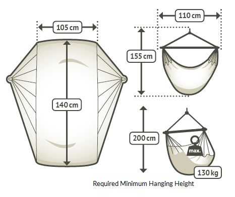 single chair hammock dimensions