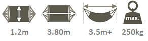 Resort style hammock - hanging dimensions