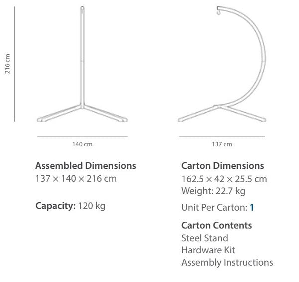 chair hammock stand dimensions