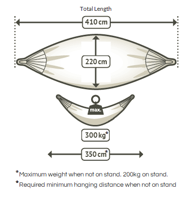 thick cord hammock dimensions