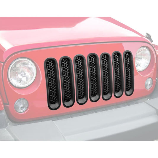 Red Locking Hood Catch Kit & Aluminum Door Grab Handle Inserts Cover Combo for 07-18 Jeep Wrangler JK/JKU