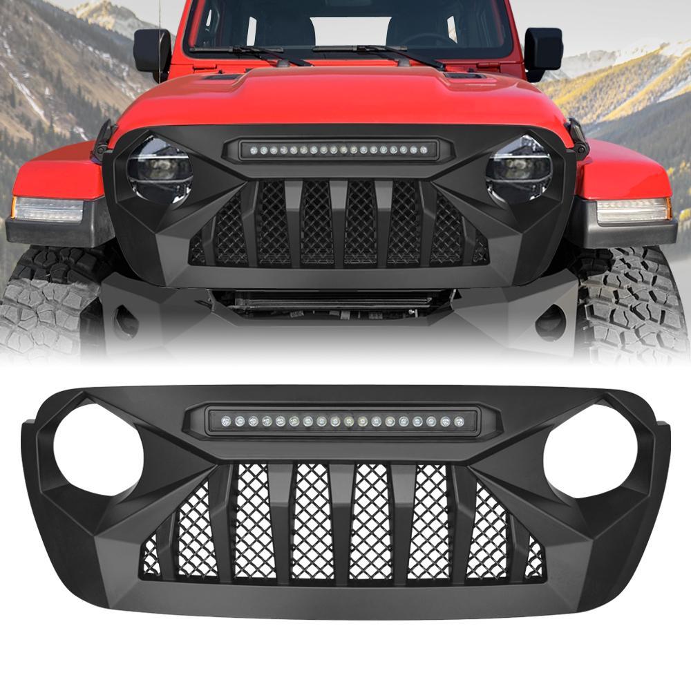 19-21 Jeep Wrangler JL & Gladiator Grill w/ Off-Road Lights | AMOffRoad