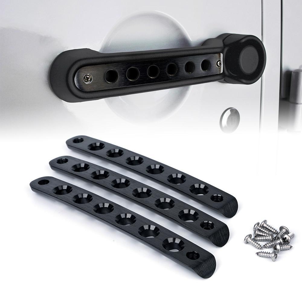 Aluminum Door Grab Handle Inserts Cover for 11-18 Jeep Wrangler JK/ JKU, 2 Door