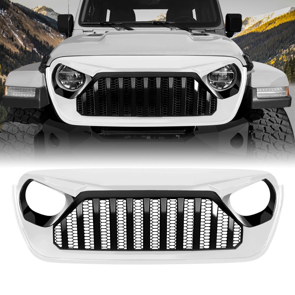 Gladiator Vader Grille w/ Mesh - Black & White for 18-23 Jeep Wrangler JL & Gladiator JT