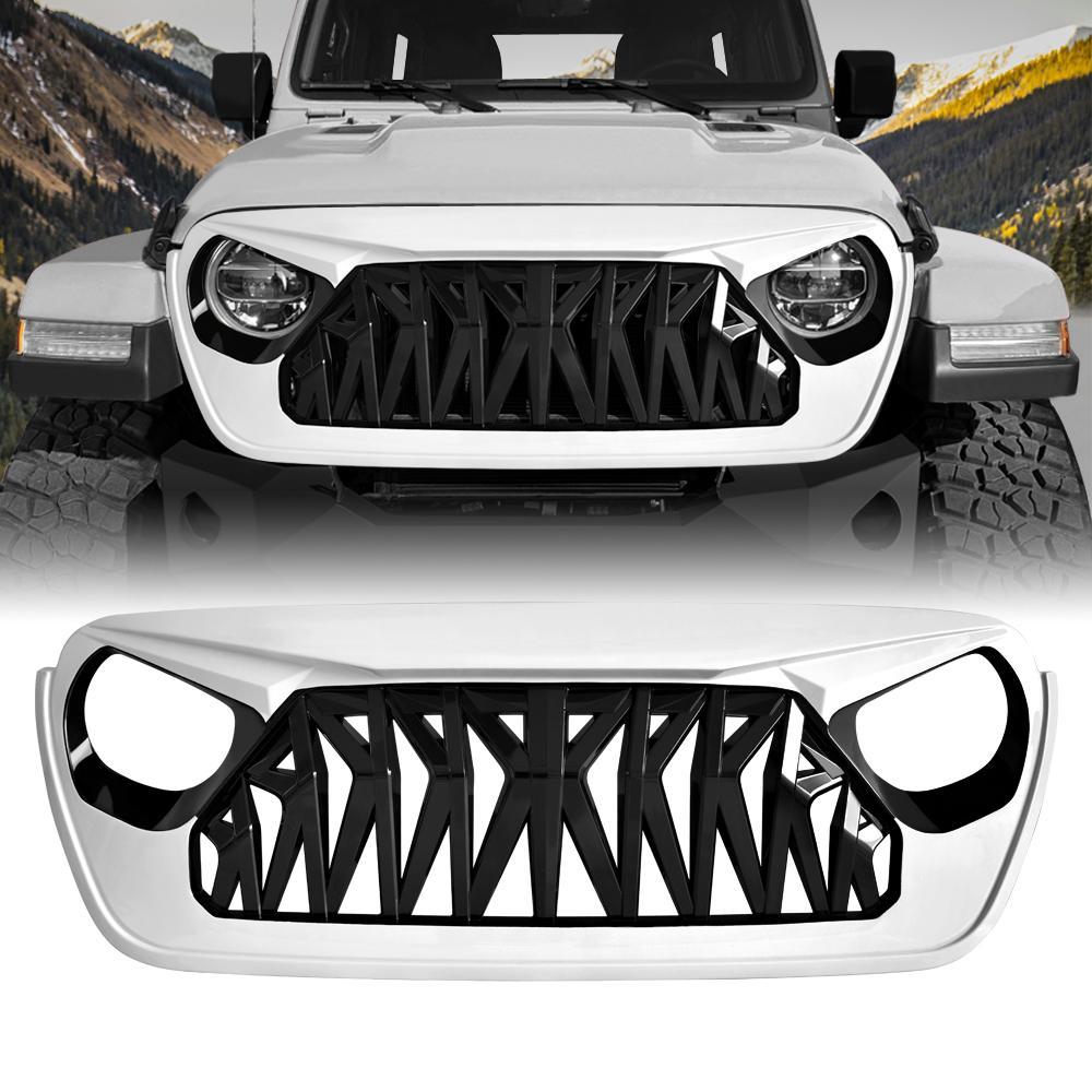 Jeep Wrangler JL Shark Grille (White) | AMOffRoad | Free US Shipping