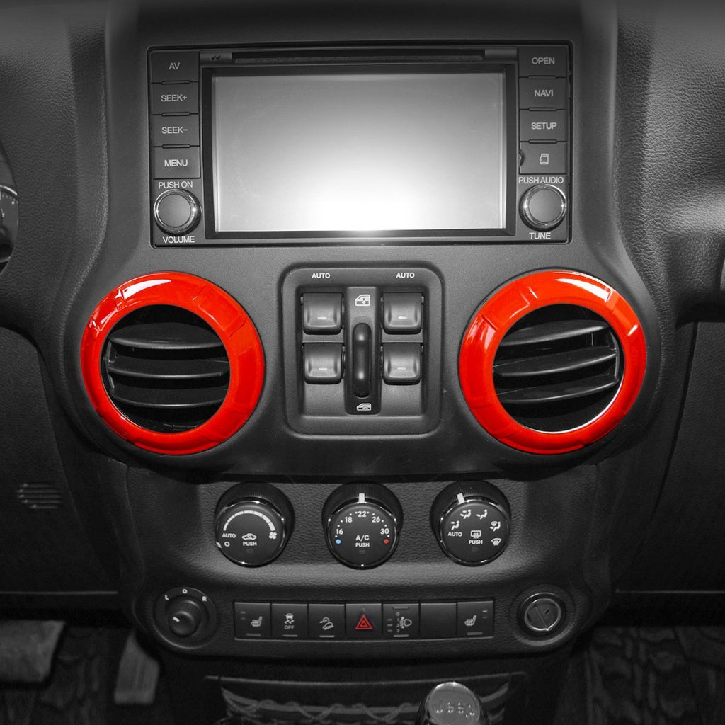 Red Air Conditioning Vent Trim Kits for 11-18 Jeep Wrangler JK/ JKU