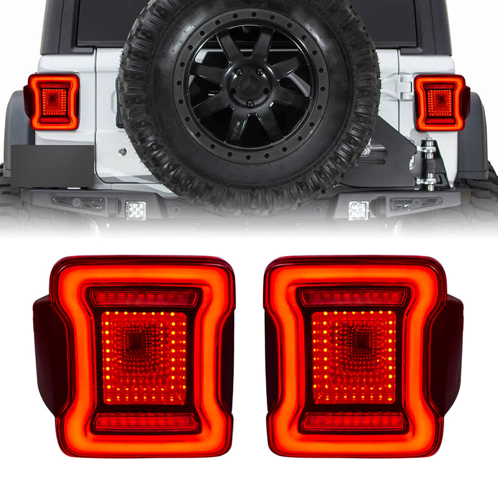 Red Cover Tunnel Tail Light For 07-18 Jeep Wrangler JK/JKU | AMOFFROAD