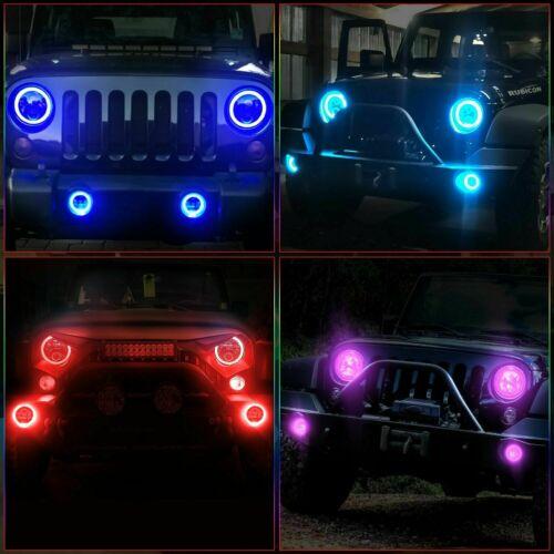 RGB Halo Headlights & RGB Halo Fog Lights Combo for Jeep Wrangler TJ/