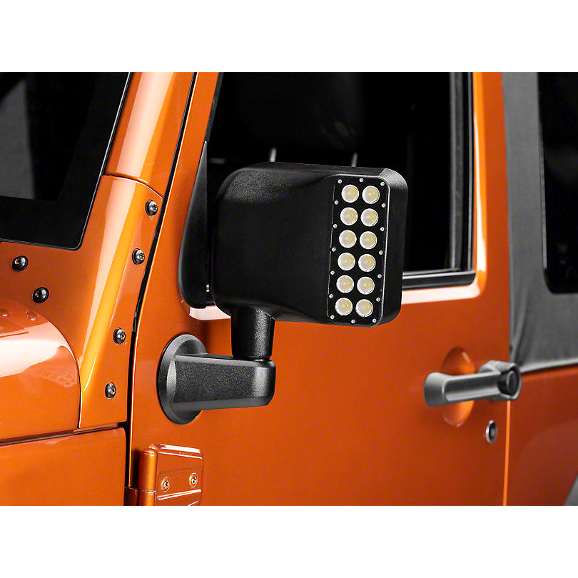 07-18 Jeep Wrangler JK JKU Side View Mirror with LED Light丨Amoffroad