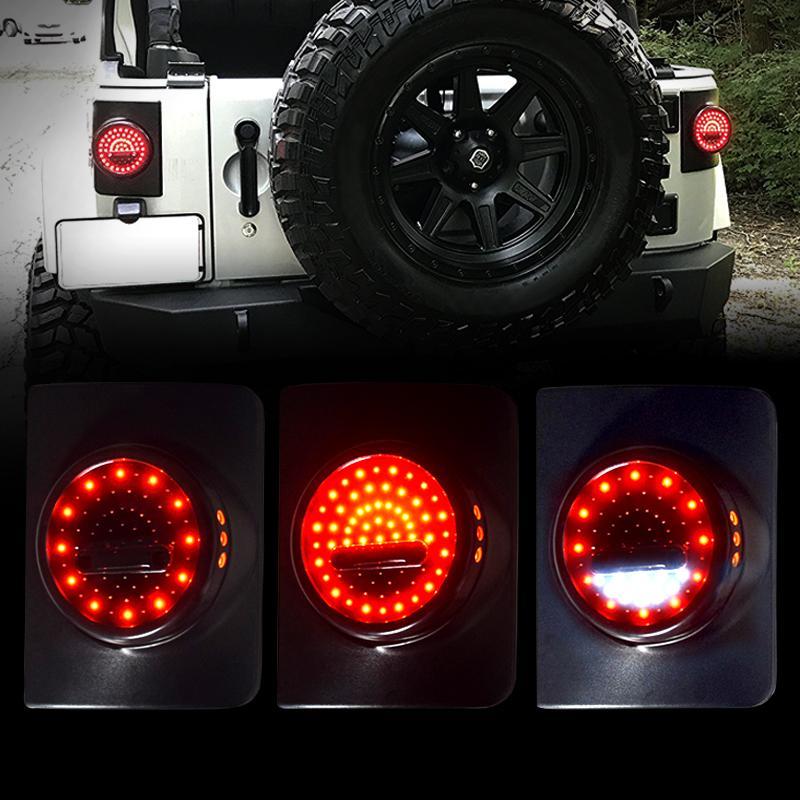 Smile Face LED Tail Lights for 07-18 Jeep Wrangler JK/JKU