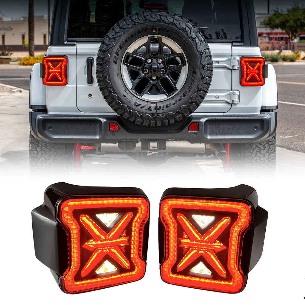 Smoked Arrow LED Tail Lights for 07-18 Jeep Wrangler JK/ JKU | AMOFFROAD