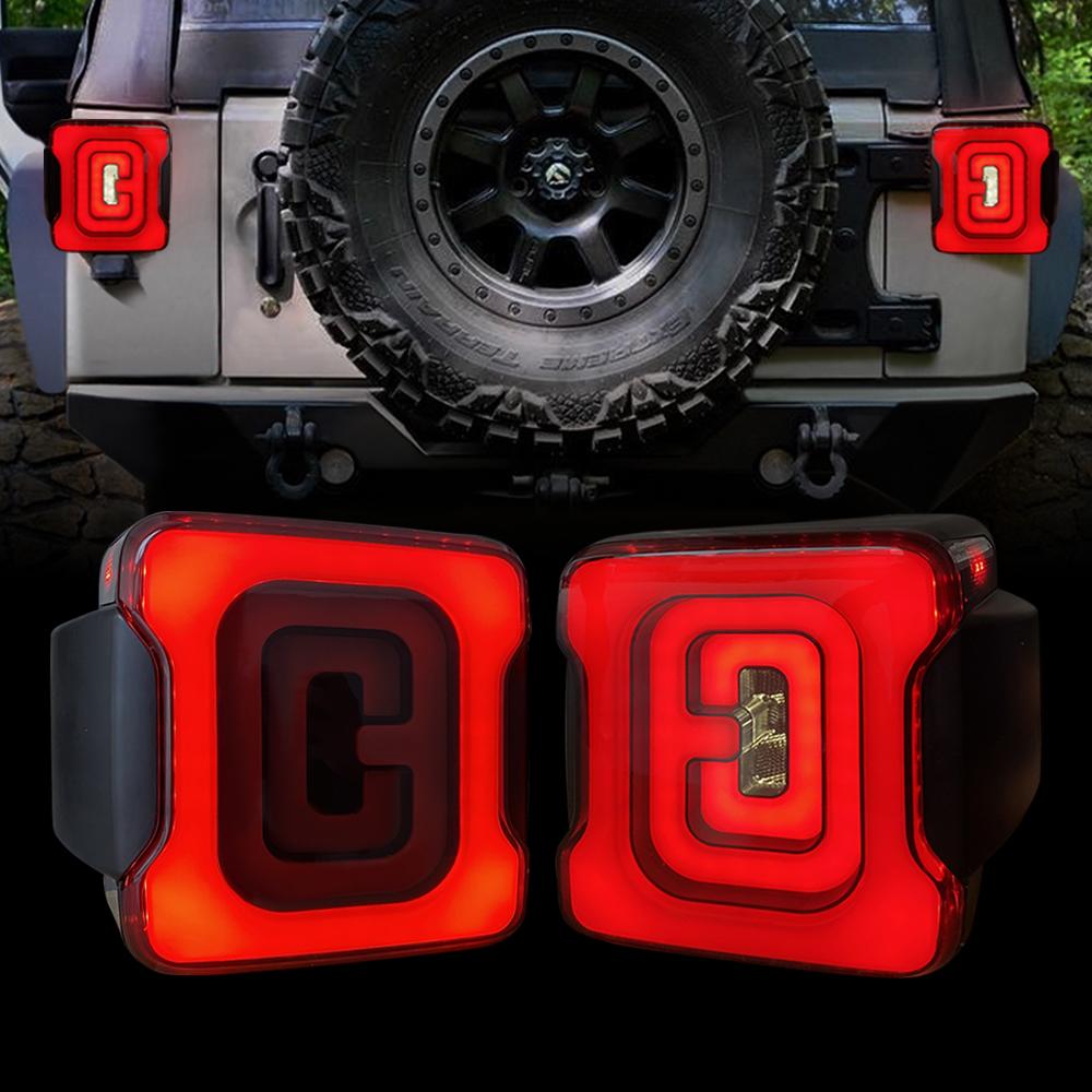 07-18 Jeep JK Smoked Tunnel Tail Lights | AM Off-Road | Free Shipping