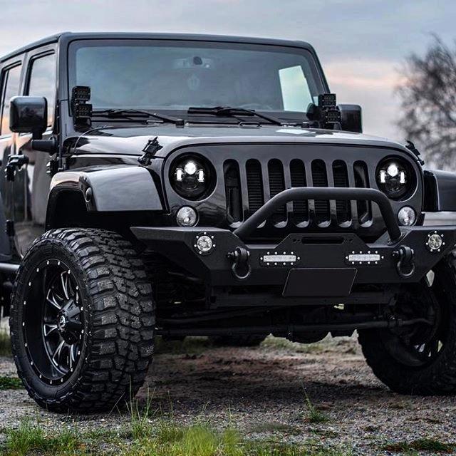 Smoked Lens LED Headlights for 97-18 Jeep Wrangler TJ/ JK (DOT Approve