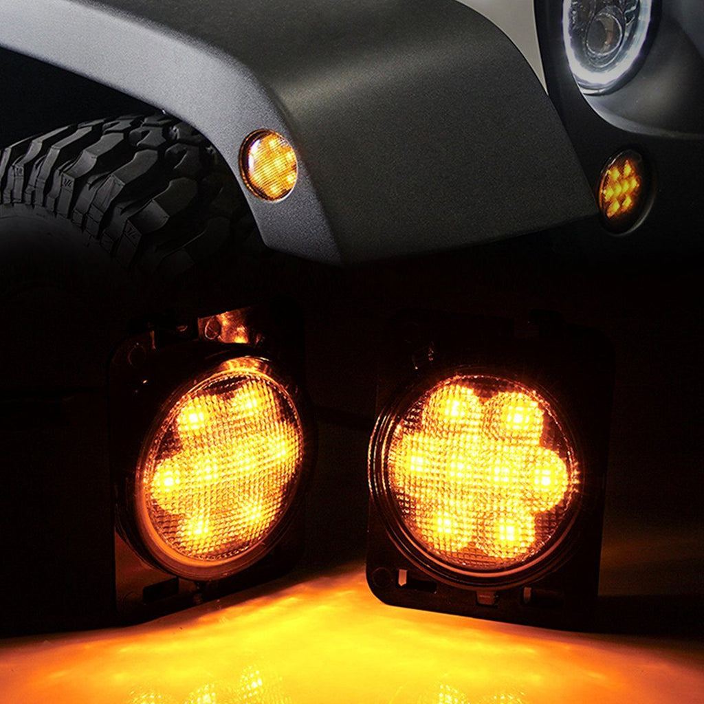 Smoked Side Marker Lights for 07-18 Jeep Wrangler JK/ JKU