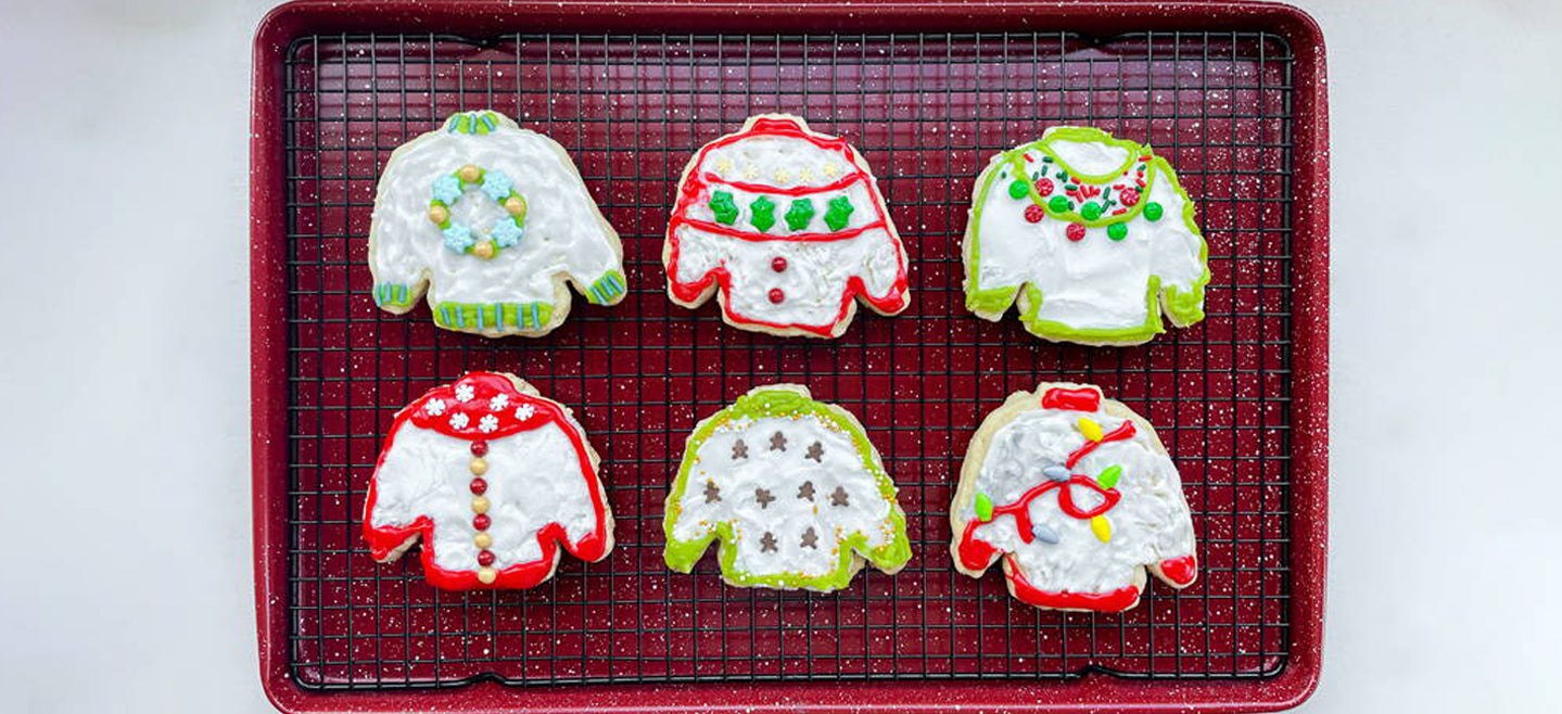 holiday ugly sweater sugar cookies, allergy friendly 