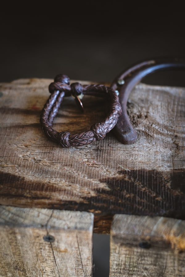 Double Braided Leather Bracelet