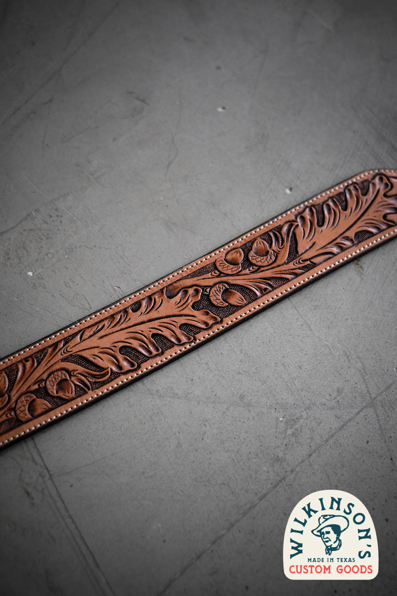 Hand Tooled Belt / Oak Leaf Pattern #1 – Wilkinson's Fine Goods