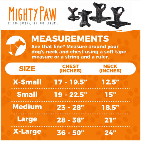 Mighty Paw Sport Dog Harness Measurements