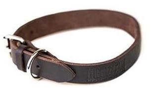 Mighty Paw Dark Brown Leather Dog Collar Distressed