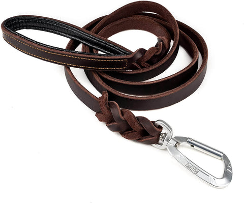 Mighty Paw Deluxe Braided Leather Dog Leash