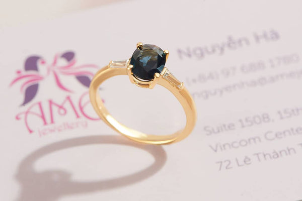 blue sapphire gold ring by AME Jewellery