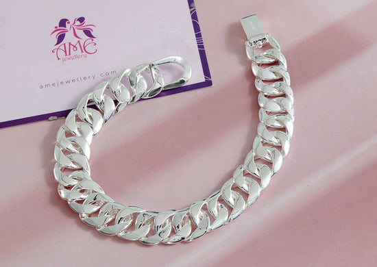 Nilu's Collection 925 Sterling Silver Plated Adjustable Charm Bracelet