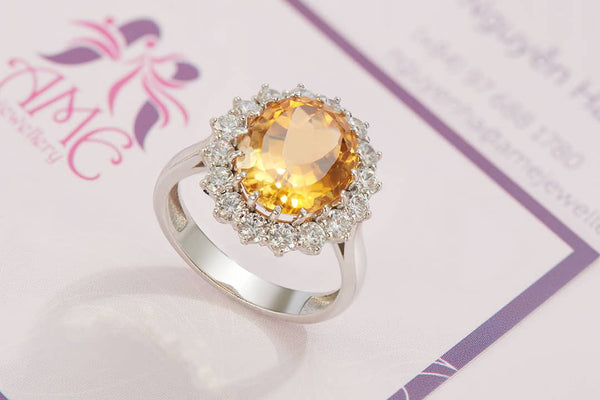 oval citrine gold ring by AME Jewellery