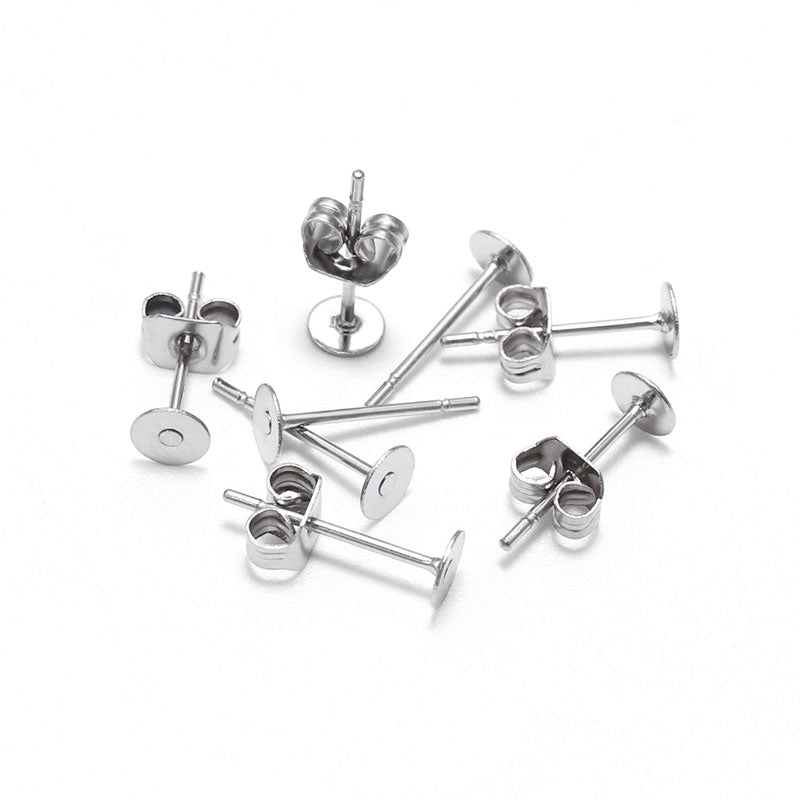Stainless Steel Earring Posts and Backs (100 Pcs) – Resin Play