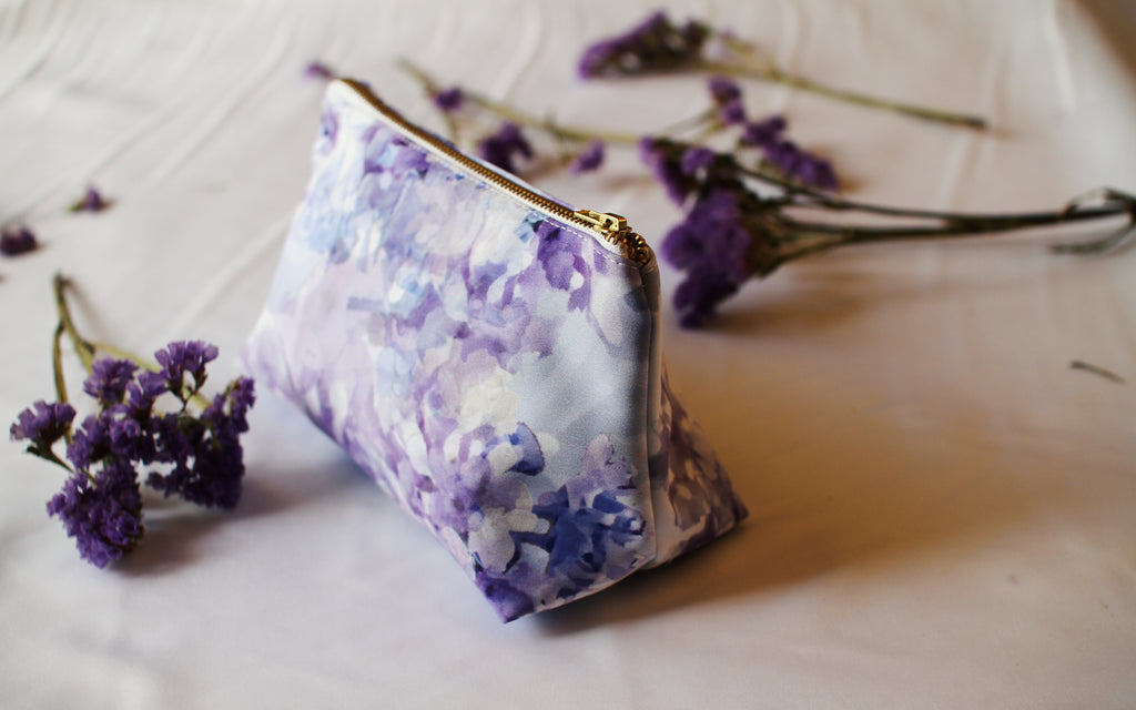 Blue cosmetic bag