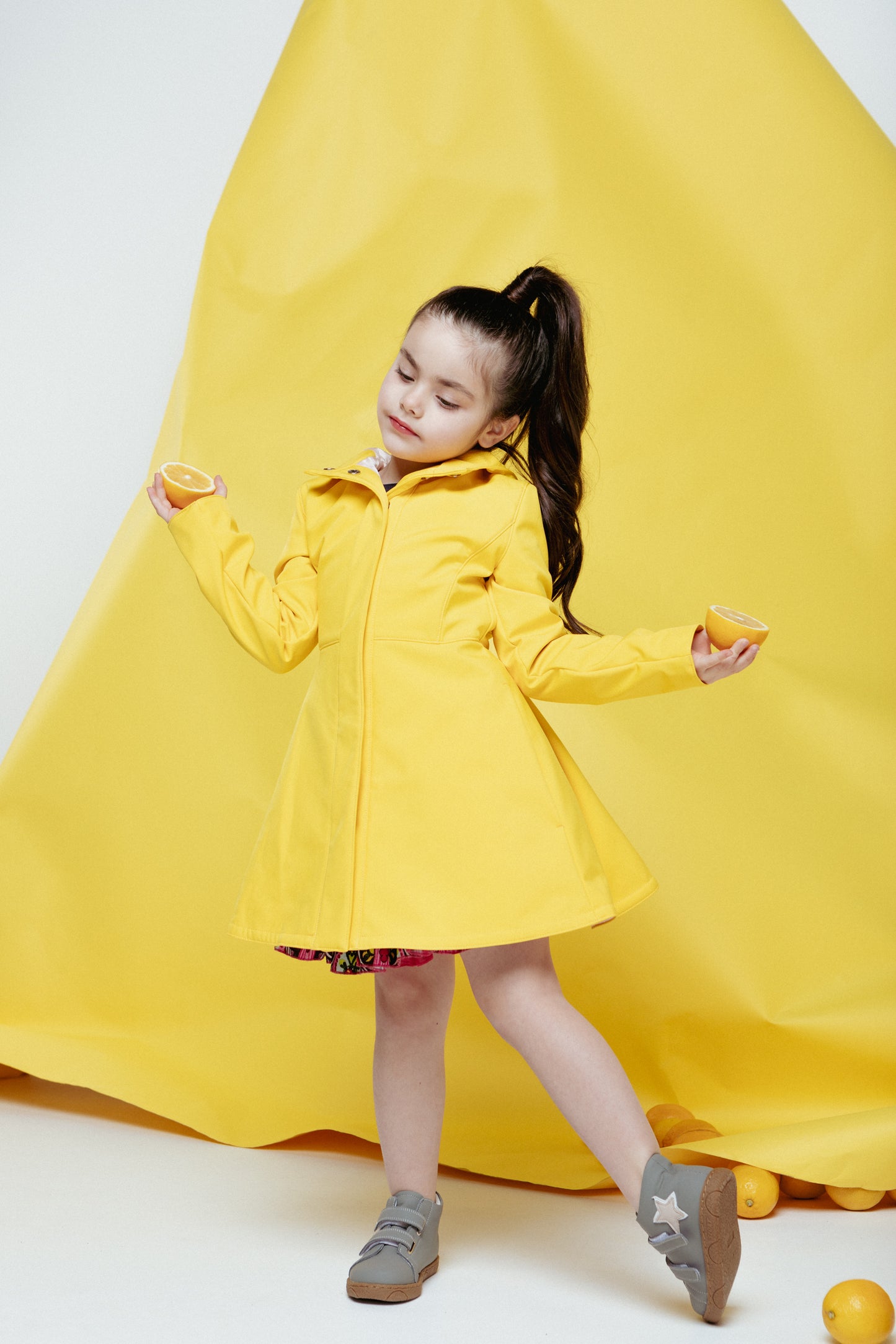 Fitted Flared Yellow Raincoat In Yellow Sun RainSisters Wolf Badger ...