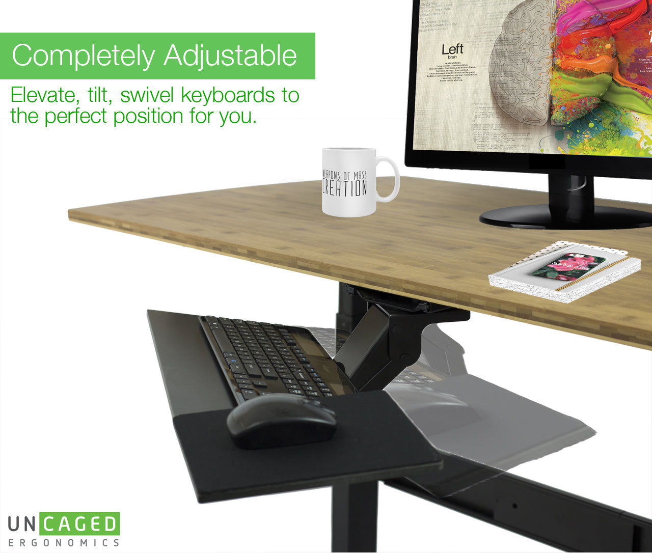 Keyboard Tray Adjustable Below Desk Ergonomic Relax The Back