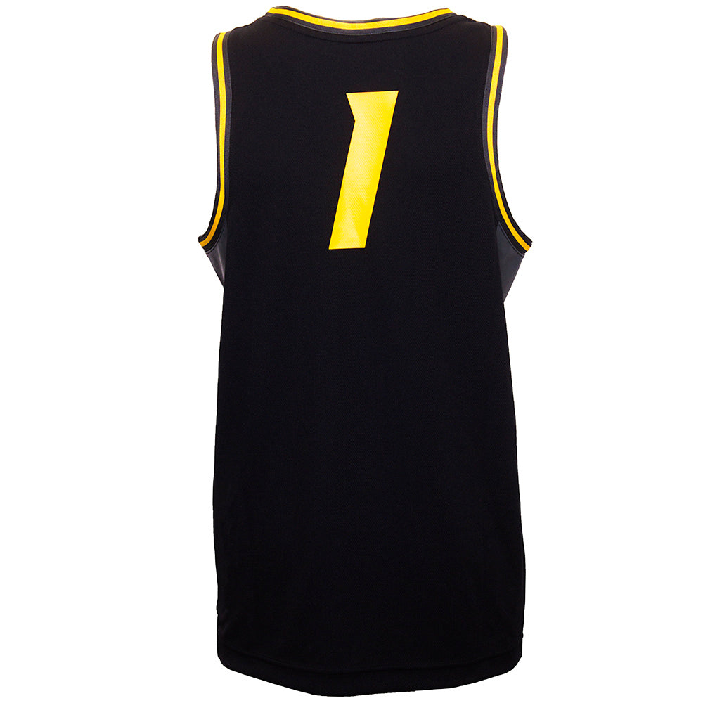 black sports jersey dress