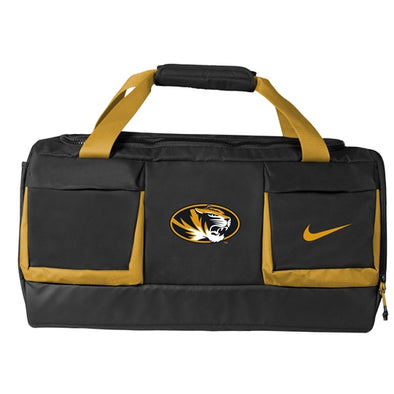 gold duffle bag