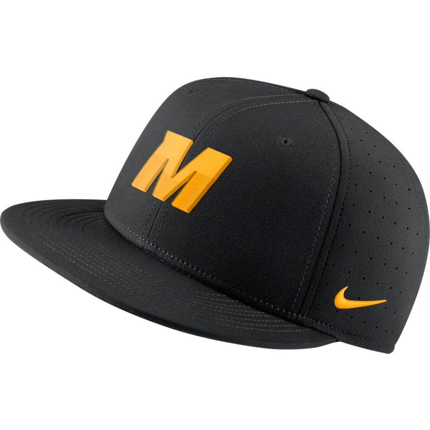 Mizzou Nike® On the Field Replica Fitted Baseball Black Hat Gold M - Tiger Team Store product image