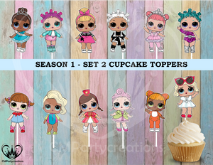 12 LOL Surprise Doll Cupcake Toppers Season 1,2,3, L.O.L