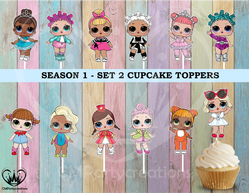 LOL Surprise Doll Cupcake Toppers Season 1,2,3, L.O.L. - CMPartycreations