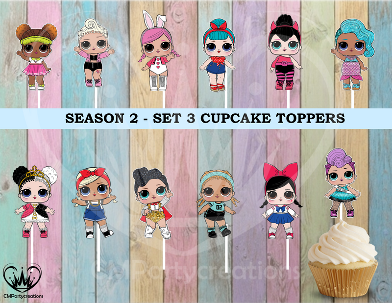 LOL Surprise Doll Cupcake Toppers Season 1,2,3, L.O.L. - CMPartycreations