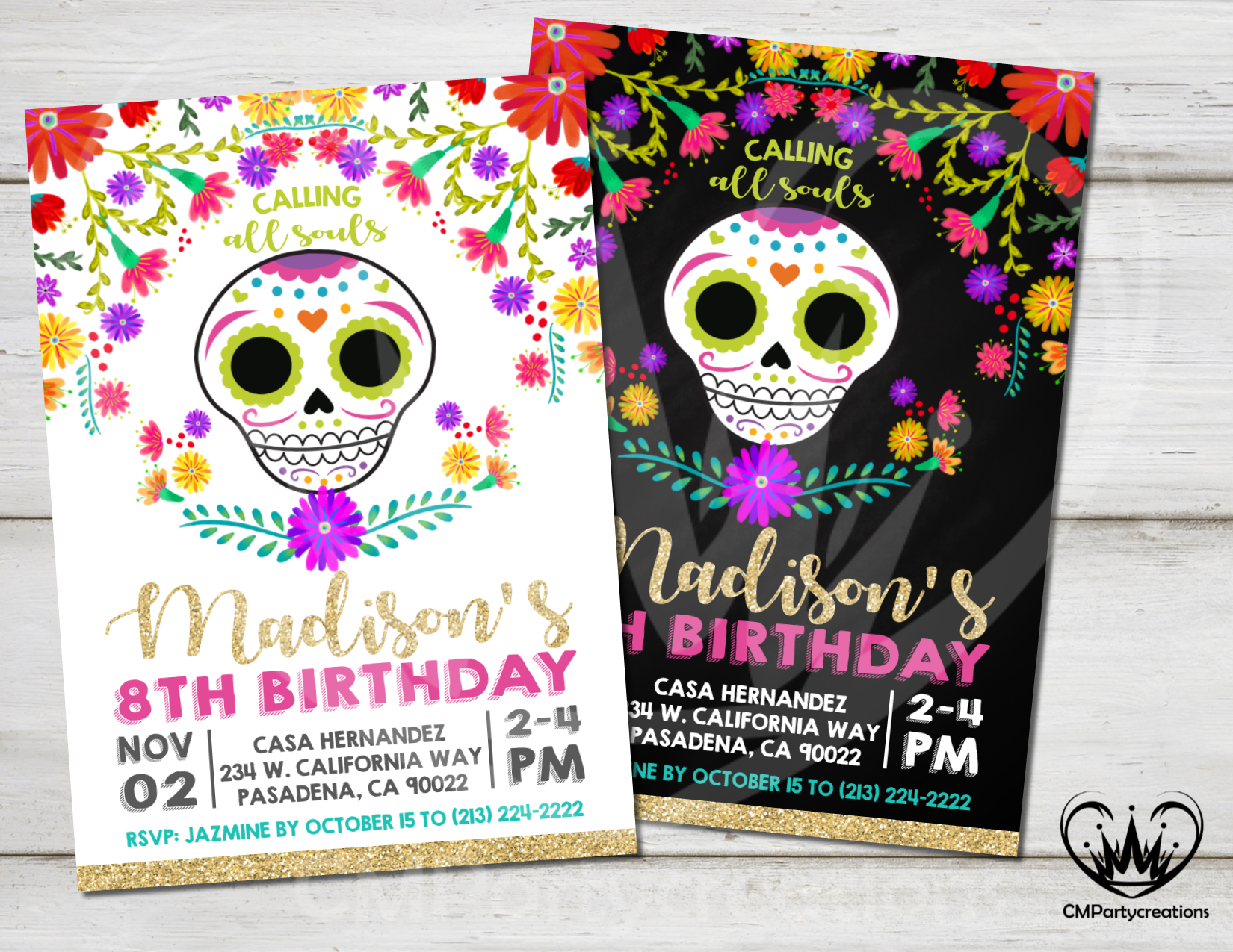 Día de los Muertos invitations, Send online instantly