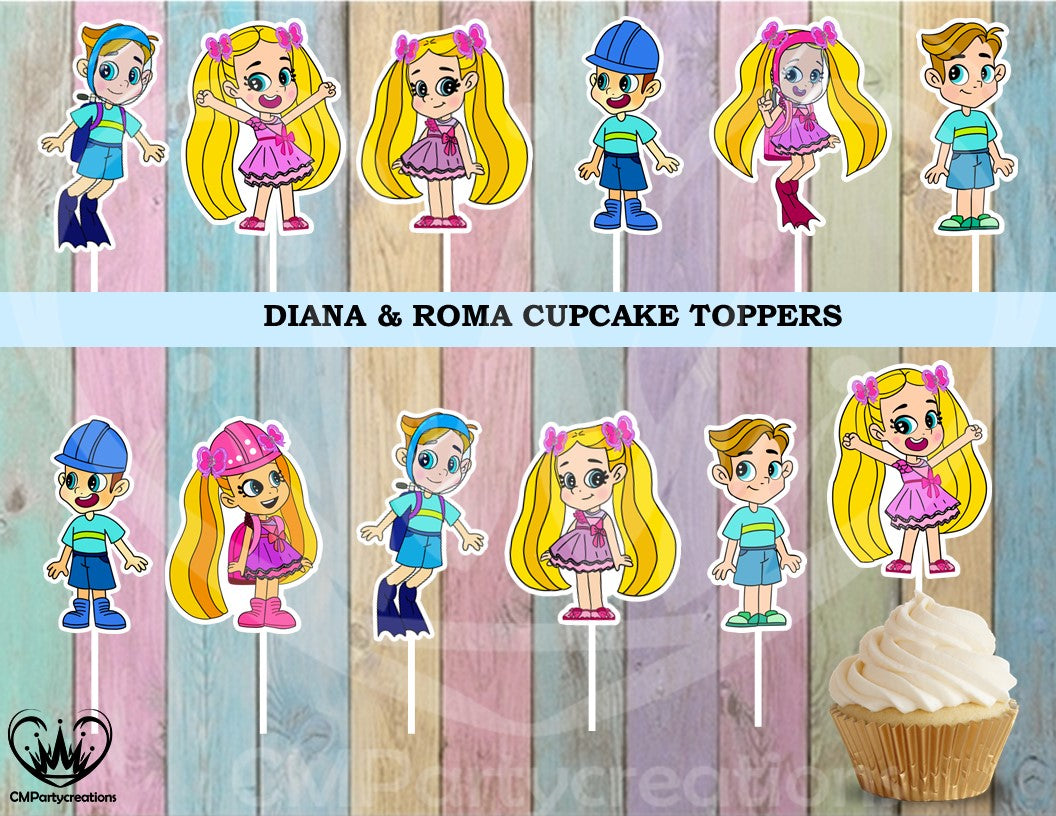 Love Diana and Roma Cupcake Toppers - CMPartycreations